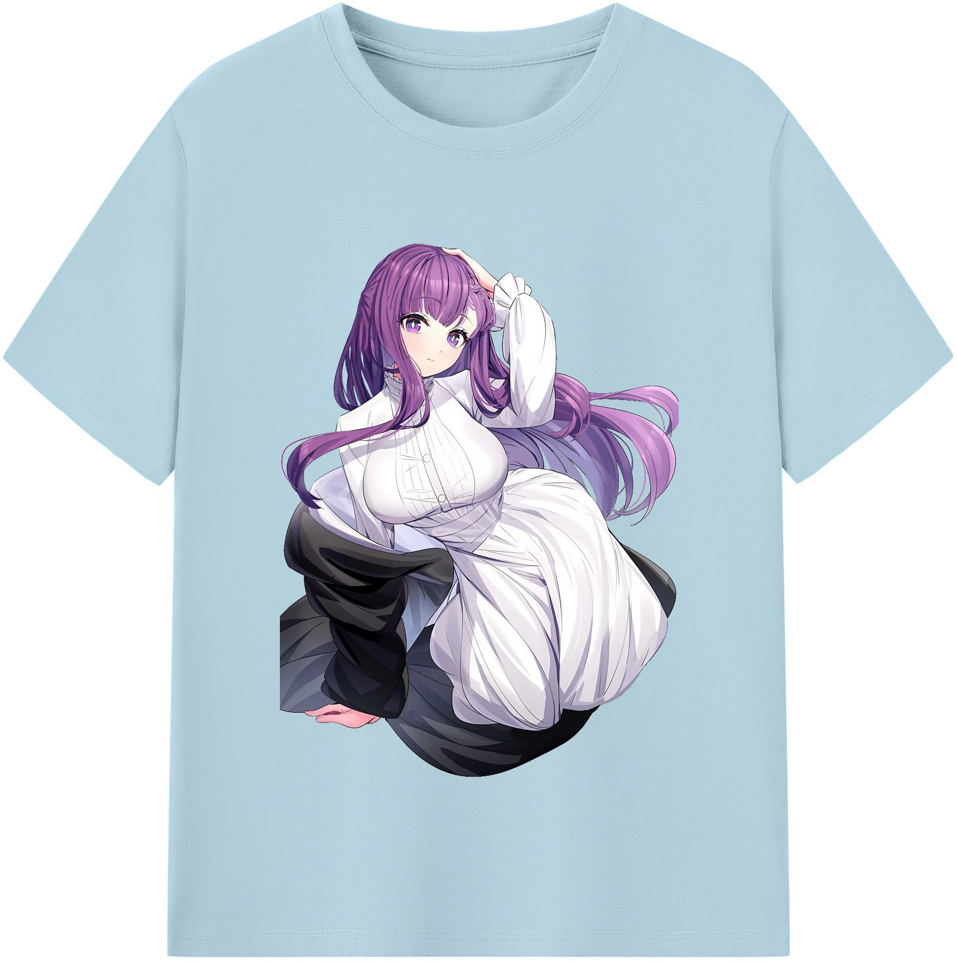 （画像用） 葬送のフリーレン Frieren 綿100％半袖Tシャツ（フロントプリント）